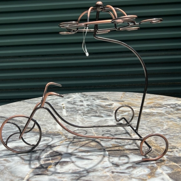 NWOT Temkin Wine Rack Modern Iron Wine Glass Holder Metal Chariot Wine Bottles - Picture 6 of 6